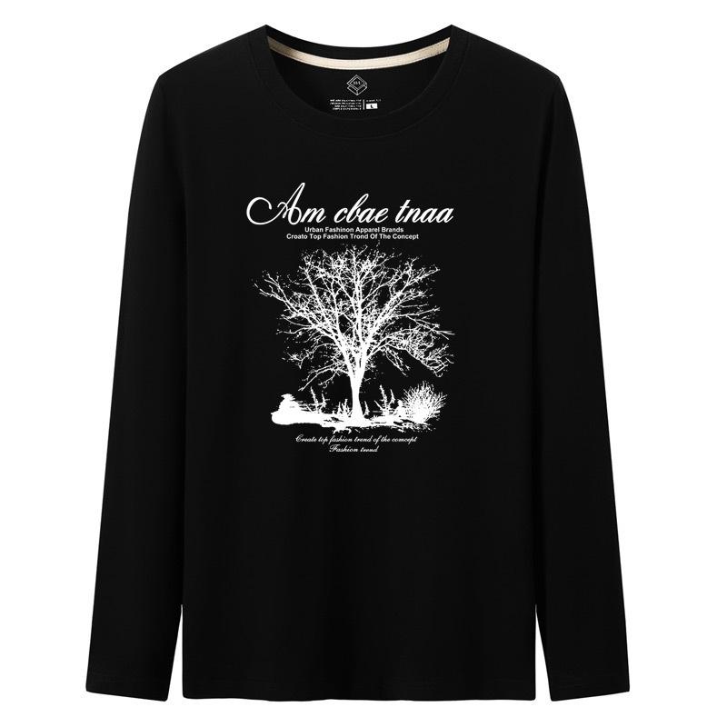 

Мужская облегающая футболка в корейском стиле с длинными рукавами и принтом для осени/зимы XXL