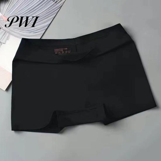 Seamless Safety Underwear Women Pants High Elasticity Solid Color Ice Silk Anti-exposure All-day Wear Panties Mid Waist Quick Dry Mini Skirt