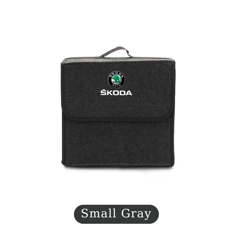 AAABP1 Car Trunk Storage Bag Felt Stowing Box Tools Organizer Accessories For Skoda Octavia Superb Rapid Kodiaq Karoq Fabia Kamiq