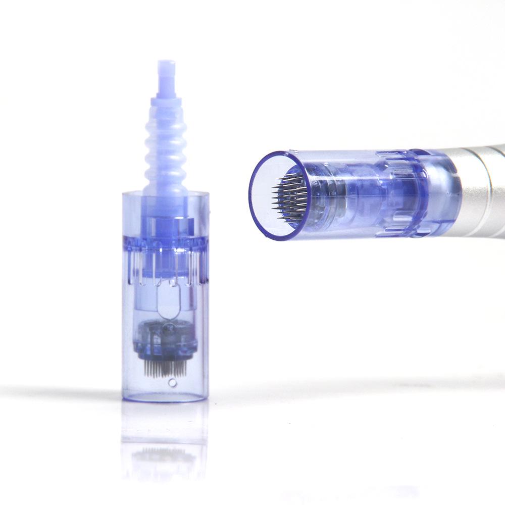 Blue Bayonet Microneedle Head Replacement for A6 with 9, 12, 36, 42 Needles & Nano Tattoo Options