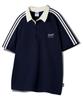 Yosemiti Raglan Rugby Collar Track Short Sleeve Tee Navy Yt-305