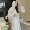 Taro Purple Lace Collar Long-Sleeve Women's Nightdress Bathrobe Pajamas