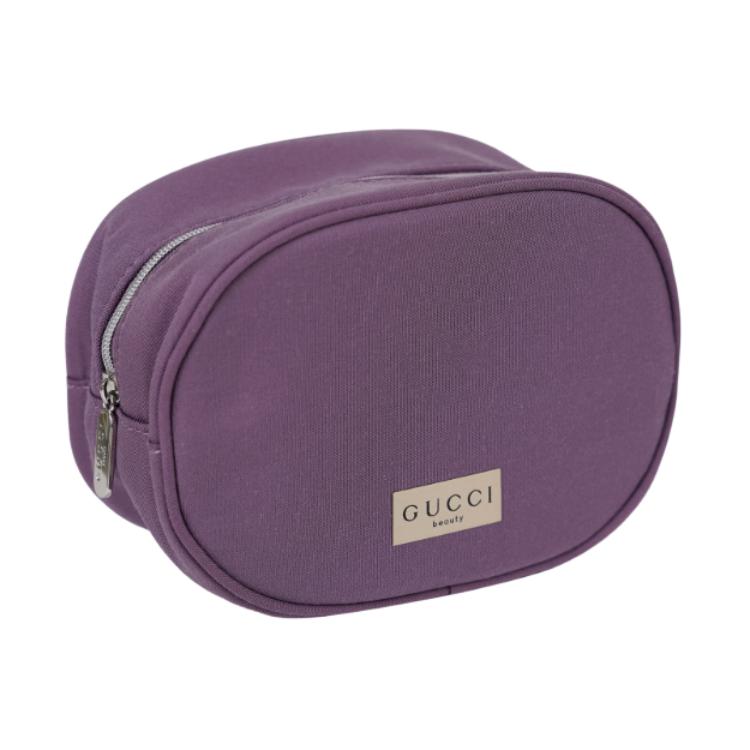 Gucci Beauty Purple Oval Cosmetic Pouch Taro Purple Canvas Handheld Makeup Storage Bag