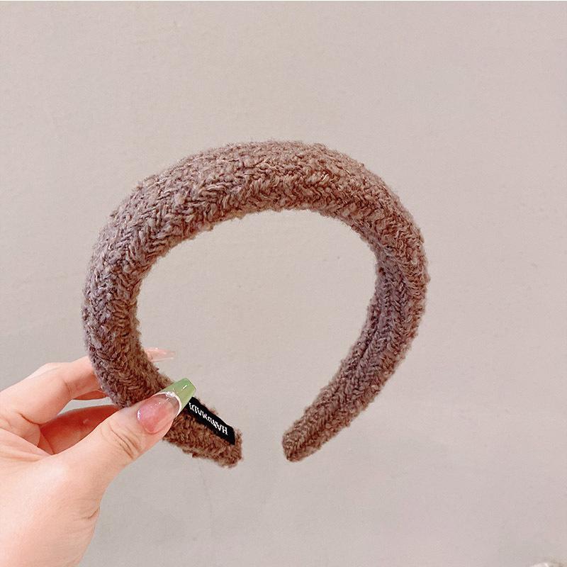 Minimalist Headbands Solid Color Knitted Wide Edge Womens Hair Accessories