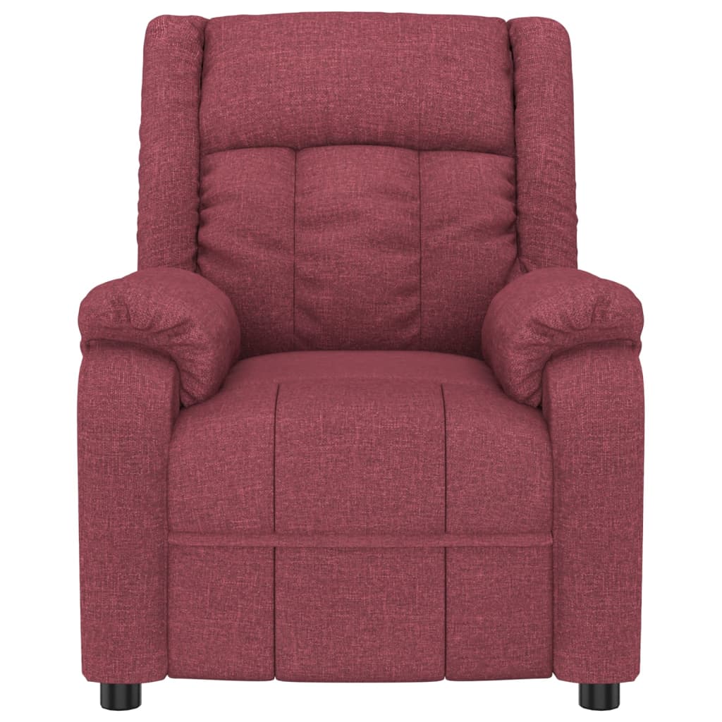 Electric Massage Chair Burgundy Fabric