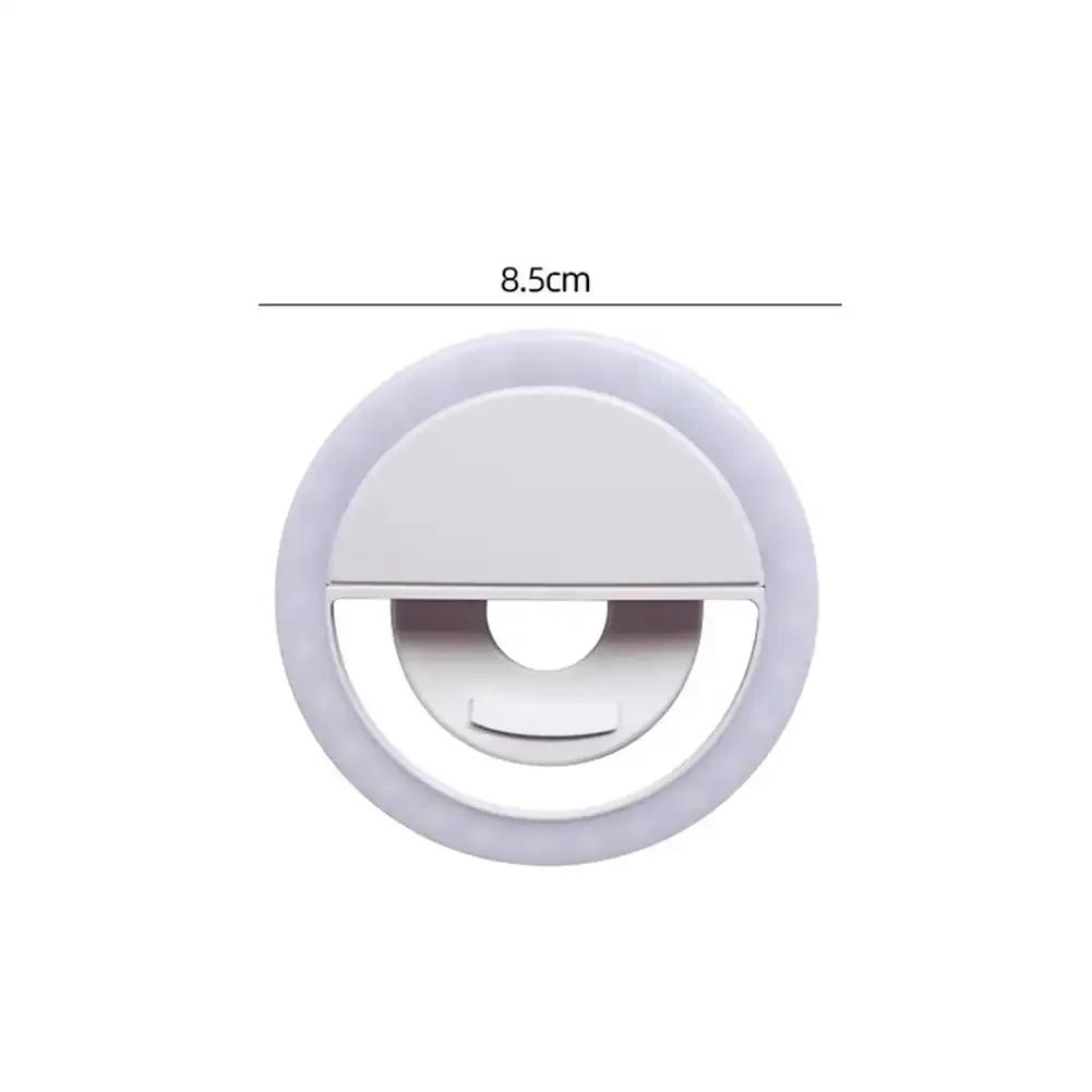 Carga USB Luz de Anillo LED para Selfies Lente para Teléfono Móvil Lámpara de Anillo LED para Selfies para Teléfono iPhone Samsung Xiaomi Huawei Luz para Selfies
