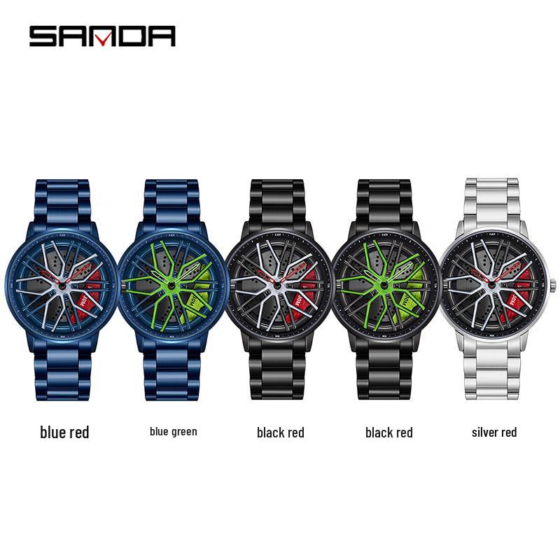 Sanda Men's 360° Rotating Dial Quartz Wristwatch - Casual Fashion Wheel Series