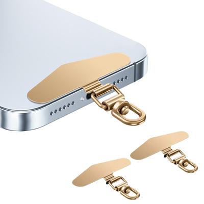 2er-Pack Edelstahl-Lanyard-Patch, 360° drehbarer Verbinder für iPhone/Samsung/Universelles Smartphone Anti-Verlust Lanyard-Dichtung