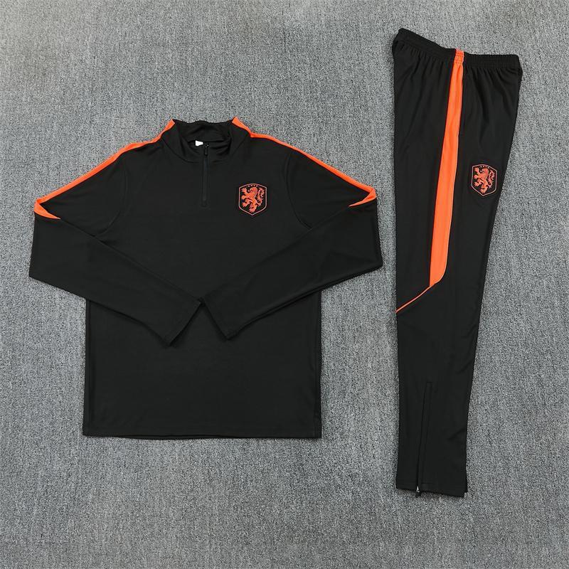 Adult National Team Soccer Training Jerseys Long Sleeve Half Zip Cotton Blend Sports Wear
