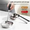Stainless Steel Ladle Rack Self-Standing Stable Spatuthickened Spoon Rest Rust Proof Stable Base Kitchen Cooking Utensil Holder