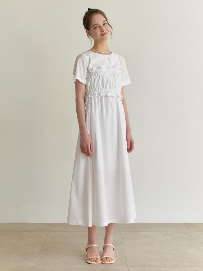 Liel Flavor Layered Set Dress (White)
