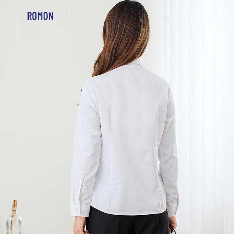 Lomeng Women's Slim Fit V-Neck Cotton Blend Long Sleeve Business Shirt