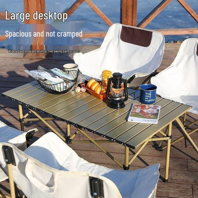 Folding Outdoor Table & Chair Set with Backrest - Portable Multifunctional Lounger for Camping & Home Use.