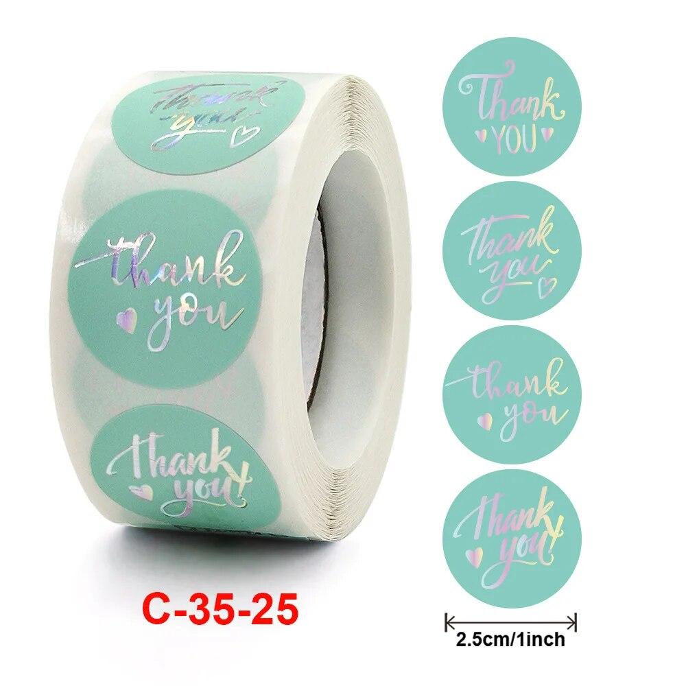 500Pcs 1inch Thank You Stickers For Envelope Sealing Labels Stationery Supplies Handmade Wedding Gift Decoration Sticker New