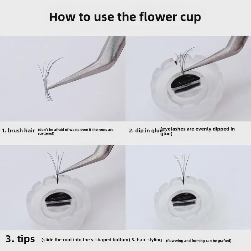 100 Pcs Sunflower Eyelash Glue Cups for Grafting