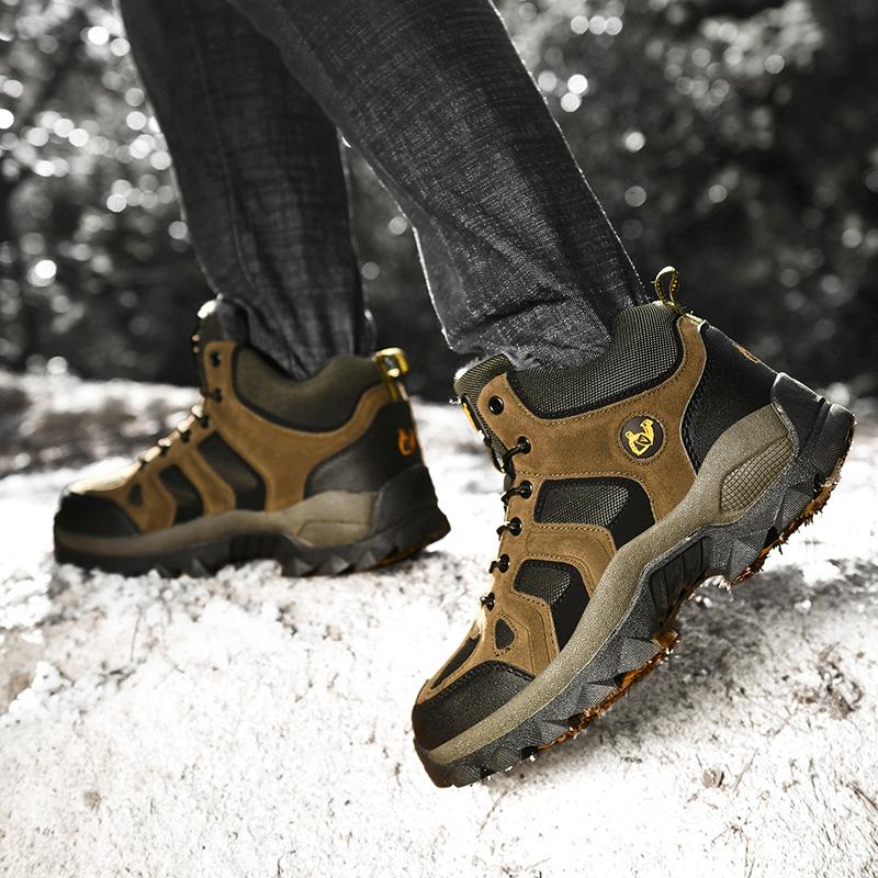 39-48 Uomo Taglie Forti Scarpe alla Moda High Top per Escursionismo e Alpinismo all'Aperto con Imbottitura in Cotone Peluche Scarponi da Neve