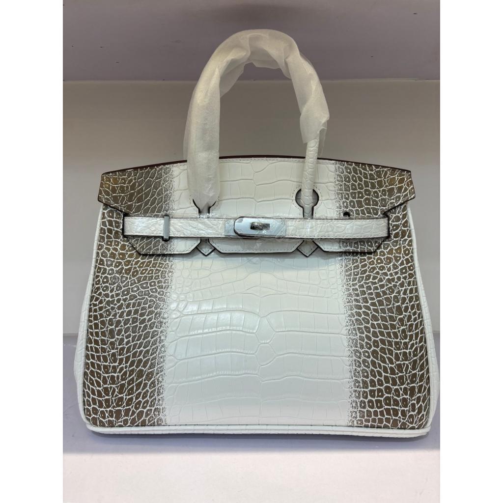 Geantă platinum cu model crocodil transfrontalier 20/25/30 cm Modă europeană și americană geantă tote portabilă cu model piatră en-gros