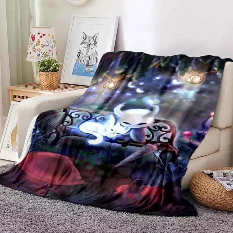 Hollow Knight Fashion Digital Printed Pattern Thin Blanket Flannel Blanket Portable Home Travel Office Lunch Break Blanket