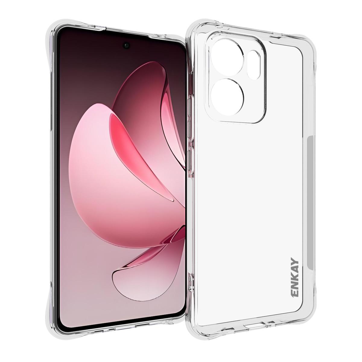 

For Oppo Reno13 F 5G Clear Phone Case ENKAY HAT PRINCE Shockproof Anti-Slip TPU Cover Transparent