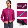 Santic Long Sleeve Cycling Sun with Compact Size L Women's Jersey, Breathable, Protection, Windproof, Pockets, Foldable, Thigh-Short Length, Purple,