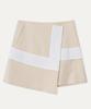 Mayol Contrast Cotton Blend Wrap Skirt_Light Beige