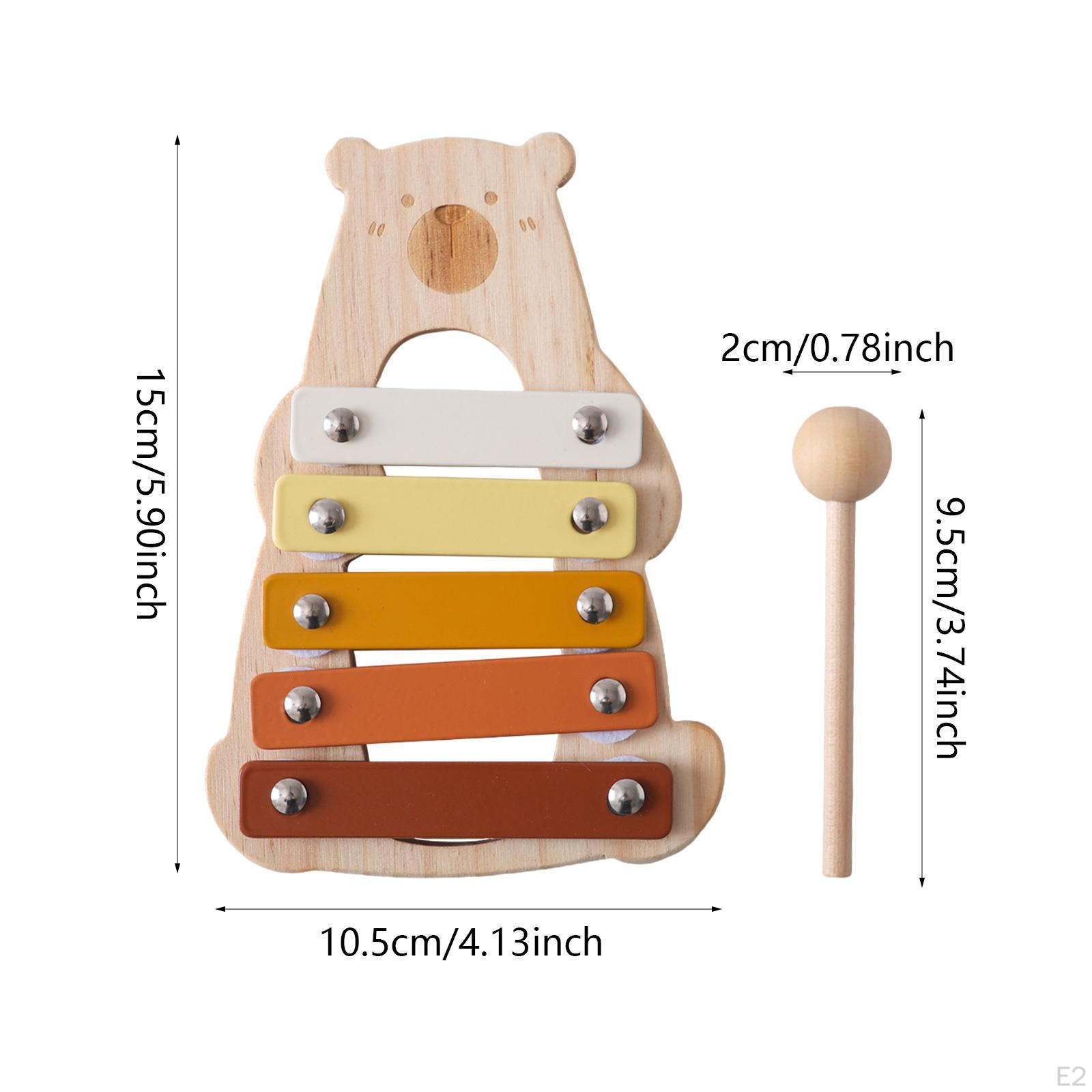 5-ти уровневый ксилофон для малышей Монтессори восприятие цвета ударный инструмент — фото 3