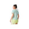 Li-Ning Running Series All-Over Print Breathable Versatile Short Sleeve T-Shirt Women Tops Cloud-Porcelain-Blue ATSV376-2