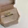 Korean Green Grape Square Diamond Ring Set: Luxury Two-Piece Open Index Finger and Statement Ring