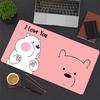 1Pc Love Bear Heart Pink Gaming Mouse Pad Keyboard Desk Mat Non-slip Rubber Lock Edge Waterproof Computer Mousepad for Office Home Decor Y1323