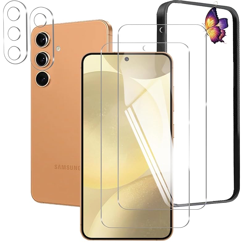 

[2+2 pieces set] Galaxy S25 glass film (2 pieces) + camera film (2 pieces) galaxy for film Reinforced LCD protective film One-touch application / Zero