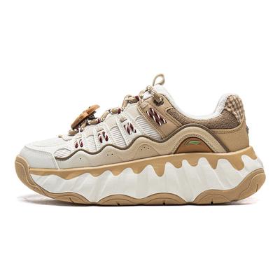 Li Ning Cookie Shoes Gingerbread Man Plush Comfortable Wear-Resistant Warm Low-Top Casual Shoes Women Sneaker AGCV254-7