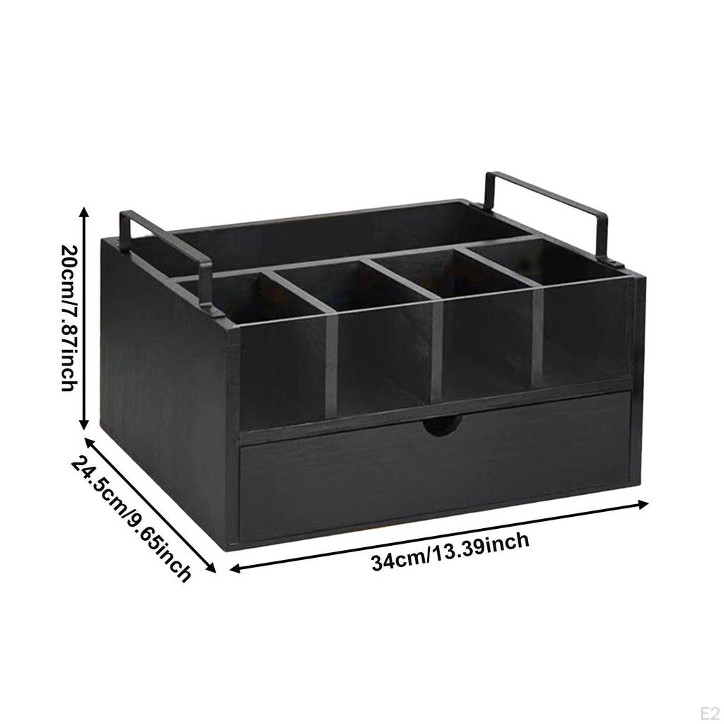 Coffee Bar Station Organizer Storage Rack Rustic with Drawer Pod for