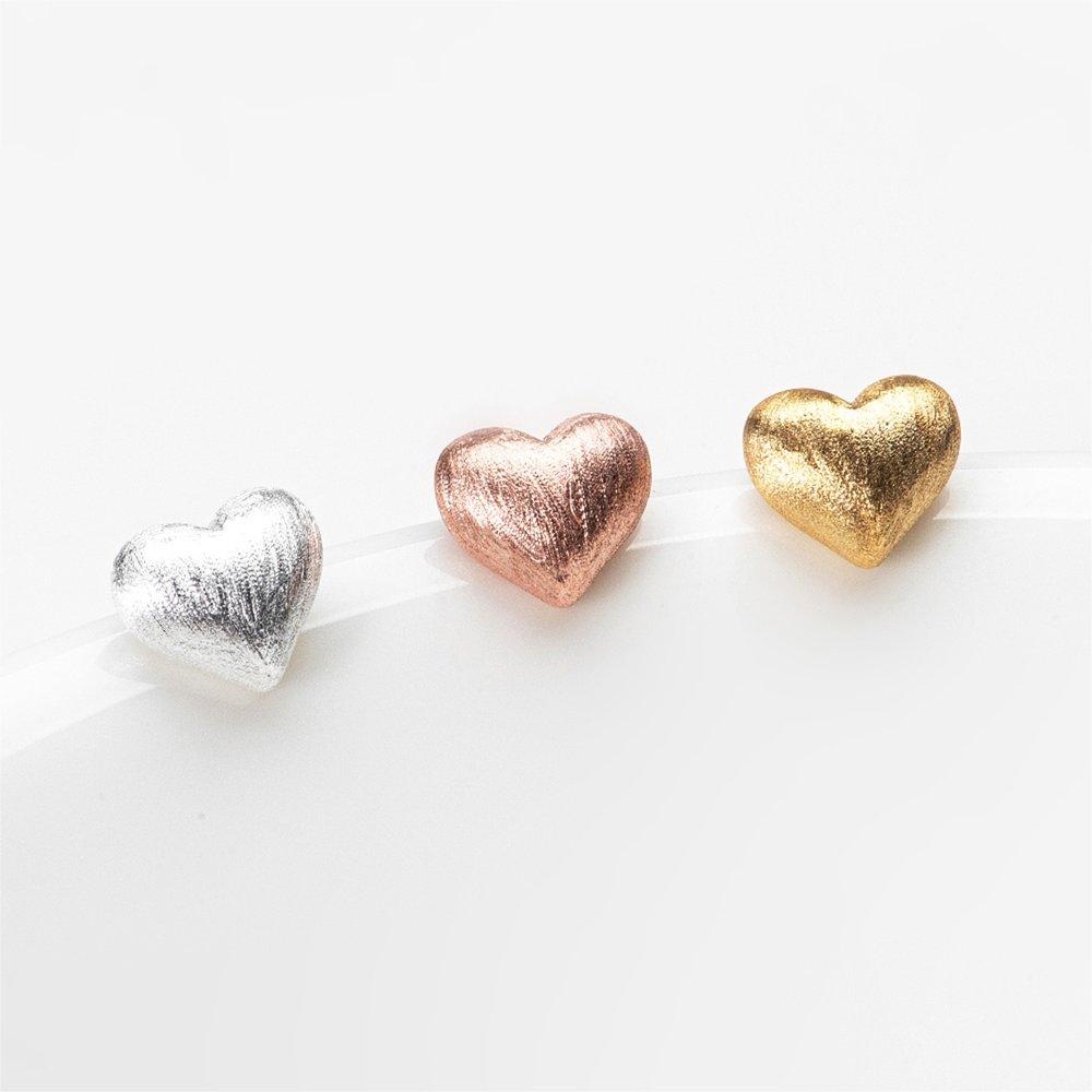 Volume Heart Suji Simple Silver Earrings