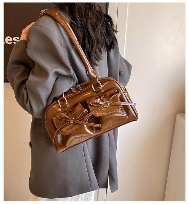 Niche High-End Ballet Bow Autumn Shoulder Bag: Exquisite Fashion Crossbody for Women