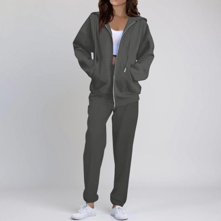 

Comfortable Women s Casual Sweatshirt Jacket Set Autumn Winter Fashionable XXXL