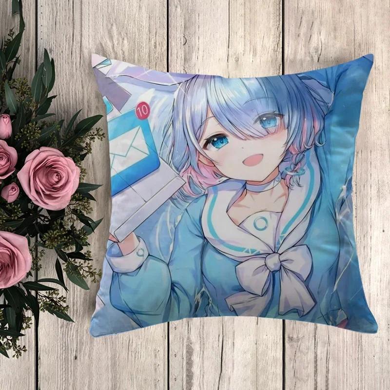 Anime Pillow Blue Archive Fall Decor Cushion Cover x Pilow Cases Car Decoration Throw Pillows Decorative Pillowcases