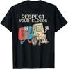 Respektiere deine Älteren Gaming Control Retro Lustiges Gamer Geschenk Unisex T-Shirt