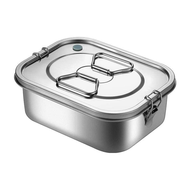304 Stainless Steel Bento Lunch Box with Lid & Handle - Portable, Sealed Meal Container for Students & Office Workers