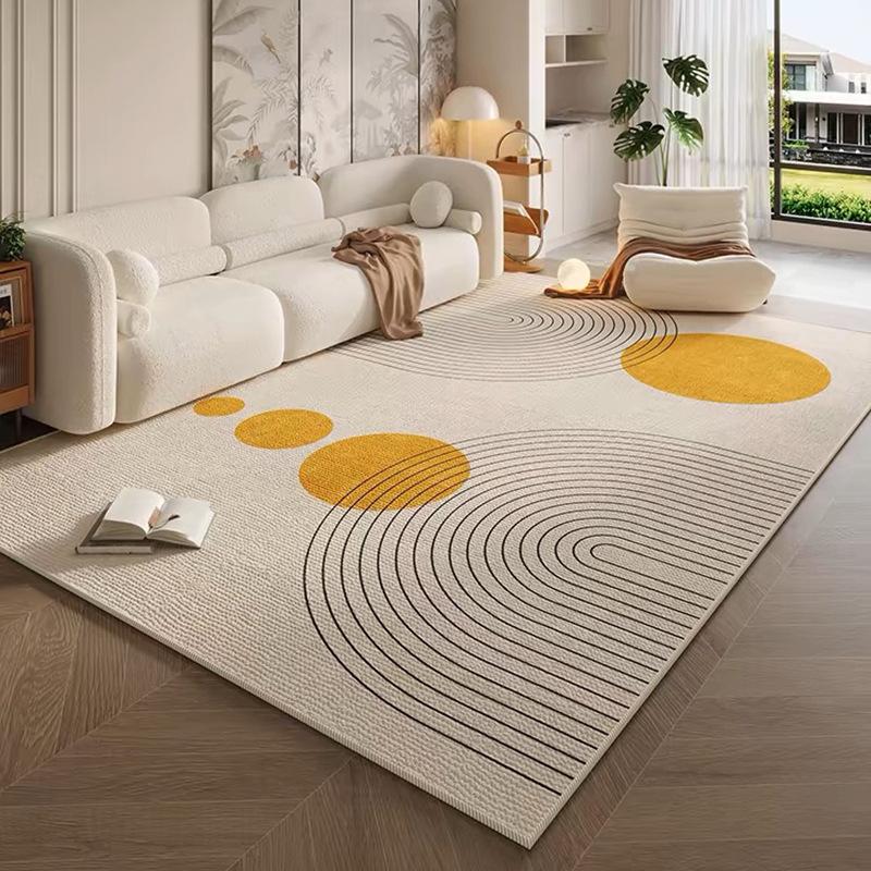 Cream Wind Carpet Living Room Leave-In Washable Sand Wiping Coffee Table Dirt-Resistant Non-Slip Mat Bedroom Bedside Easy To Take Care Of Floor Mat