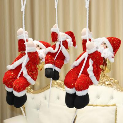 Santa Claus Climbing Rope Christmas Decoration Plush Doll Christmas Tree Climbing Old Man Hanging Pendent Fireplace Decor