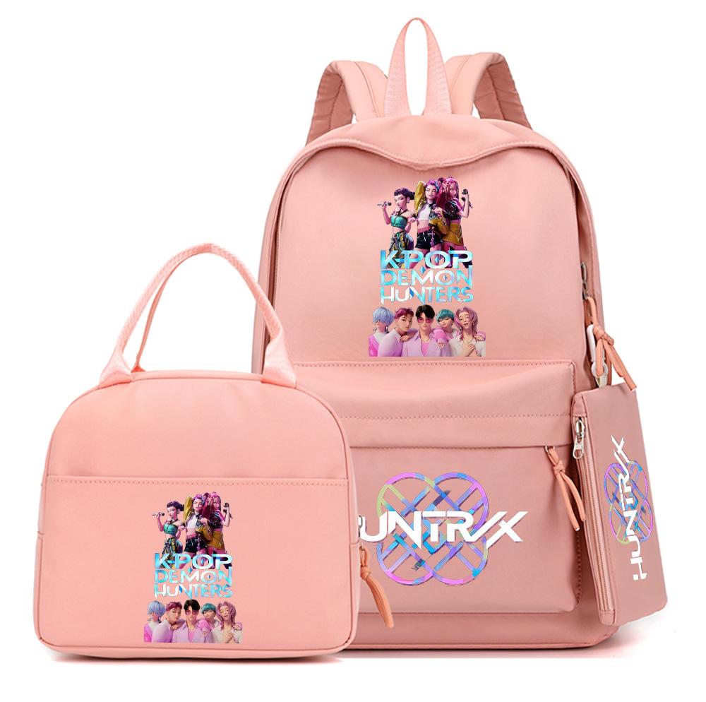 3 Stück/Set Süßer Anime K-Pop Bedruckter Rucksack mit Handtasche Federmäppchen für Teenager Schüler Junge Mädchen Schultasche Bücherrucksack Große Kapazität Reisetasche