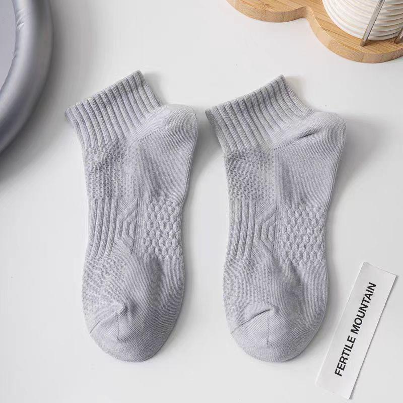 Men Spring and Summer Pure Color Massage Bottom Sports Breathable Antiodor Antibacterial Socks