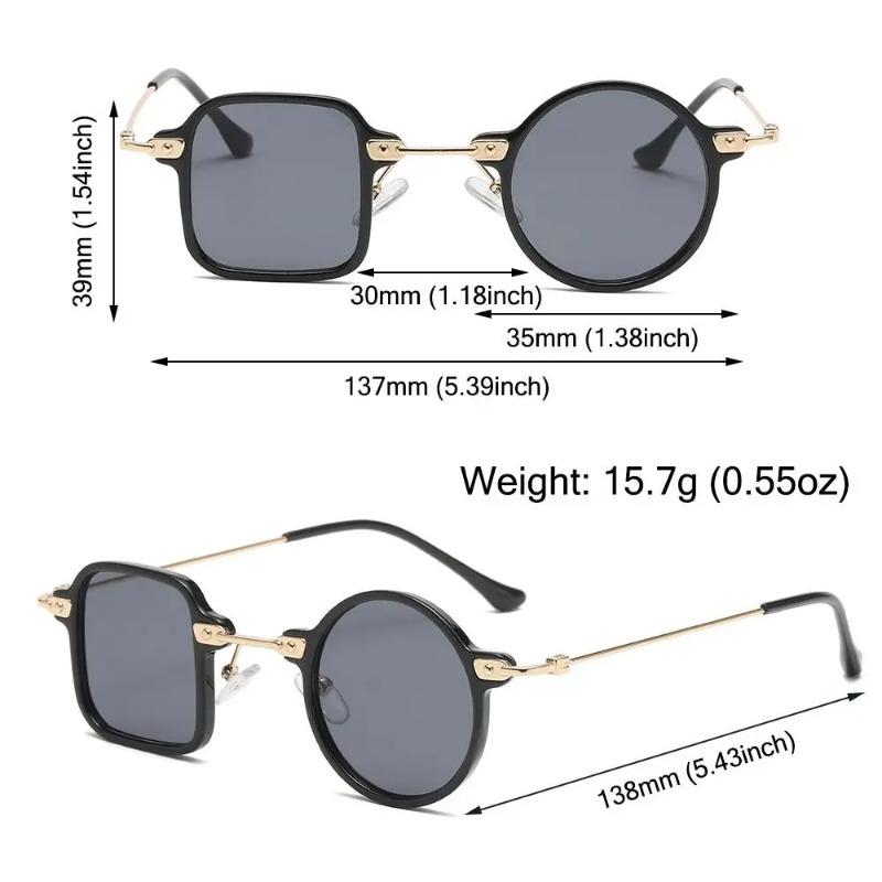 Unique Asymmetrical Square Round Sunglasses Retro UV400 Clear Men Punk Sun Glasses Ocean Lens Shades for Women Men