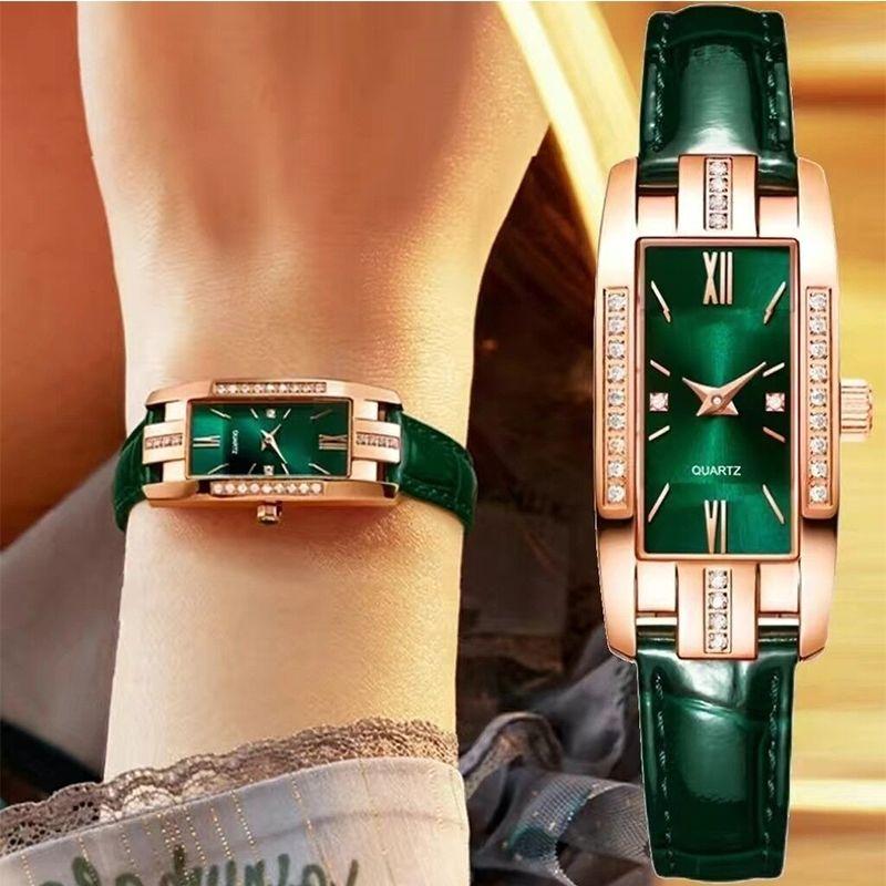 

Летние модные квадратные зеленые часы для девочек