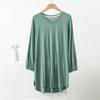 Women's V-Neck Plus Size Loose-Fit Modal T-Shirt - Nine-Sleeve Casual Summer Top