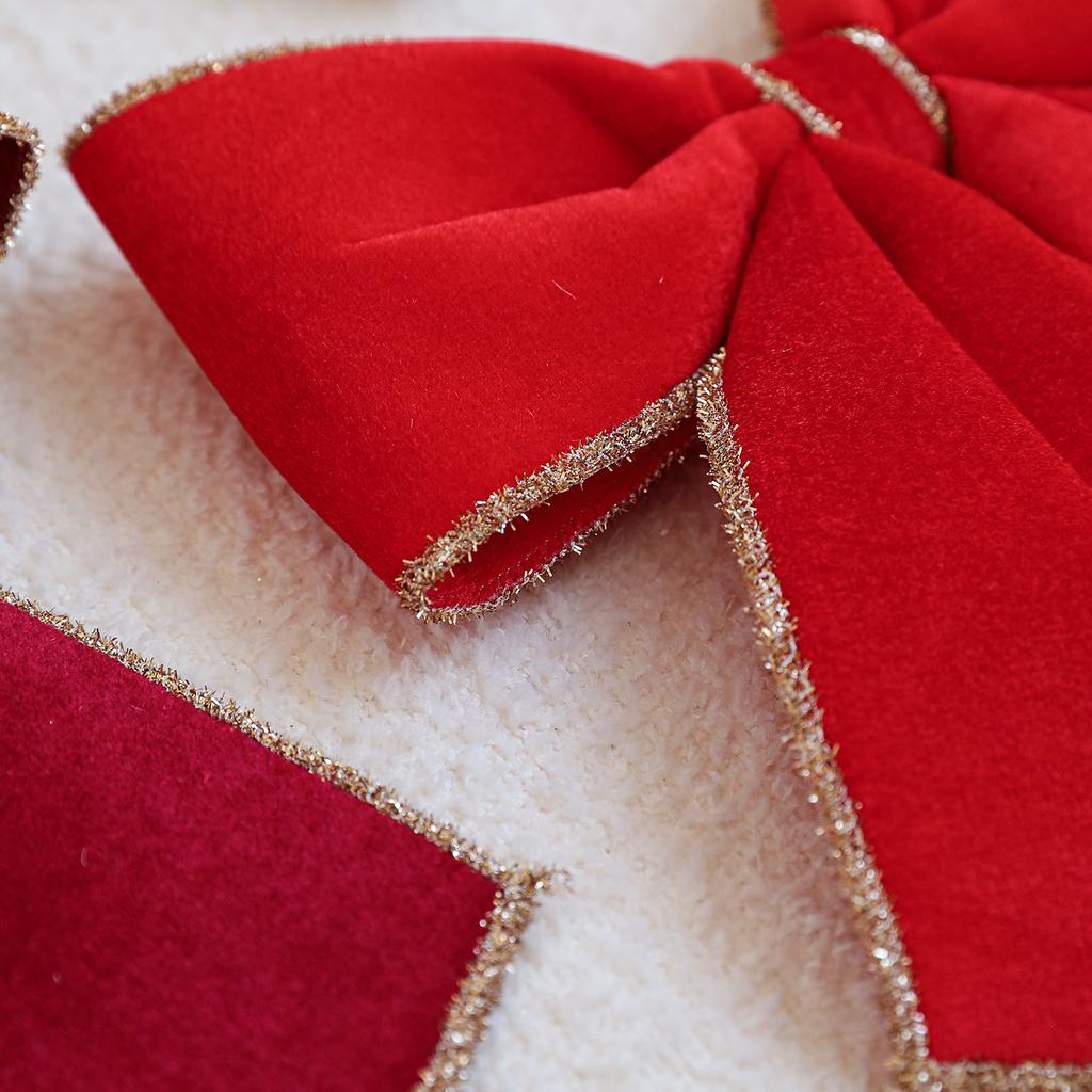 Gold-Edged Christmas Bow Classic Holiday Bow Festive Bow Decoration For Staircases Garlands Mantels