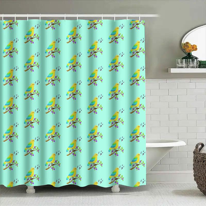 Shower Curtain Botanical Floral Pattern Waterproof Bathroom Decor Vintage Farmhouse Rustic Nature Scenic Backdrop Home Textile