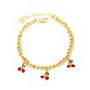Rose Gold Cherry Bracelet Elegant Hand Jewelry For Women Simple Fashion Delicate Accessory