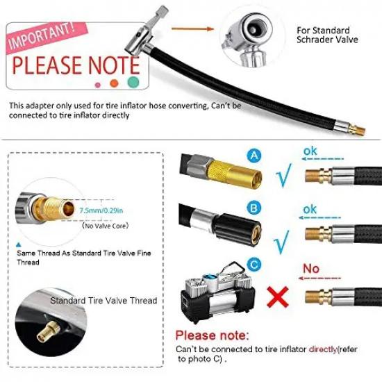 Car Quick Air Pump Extension Tube Connection Hose Tire Quick Air Pump Chuck Air Tube Set Pump Accessories