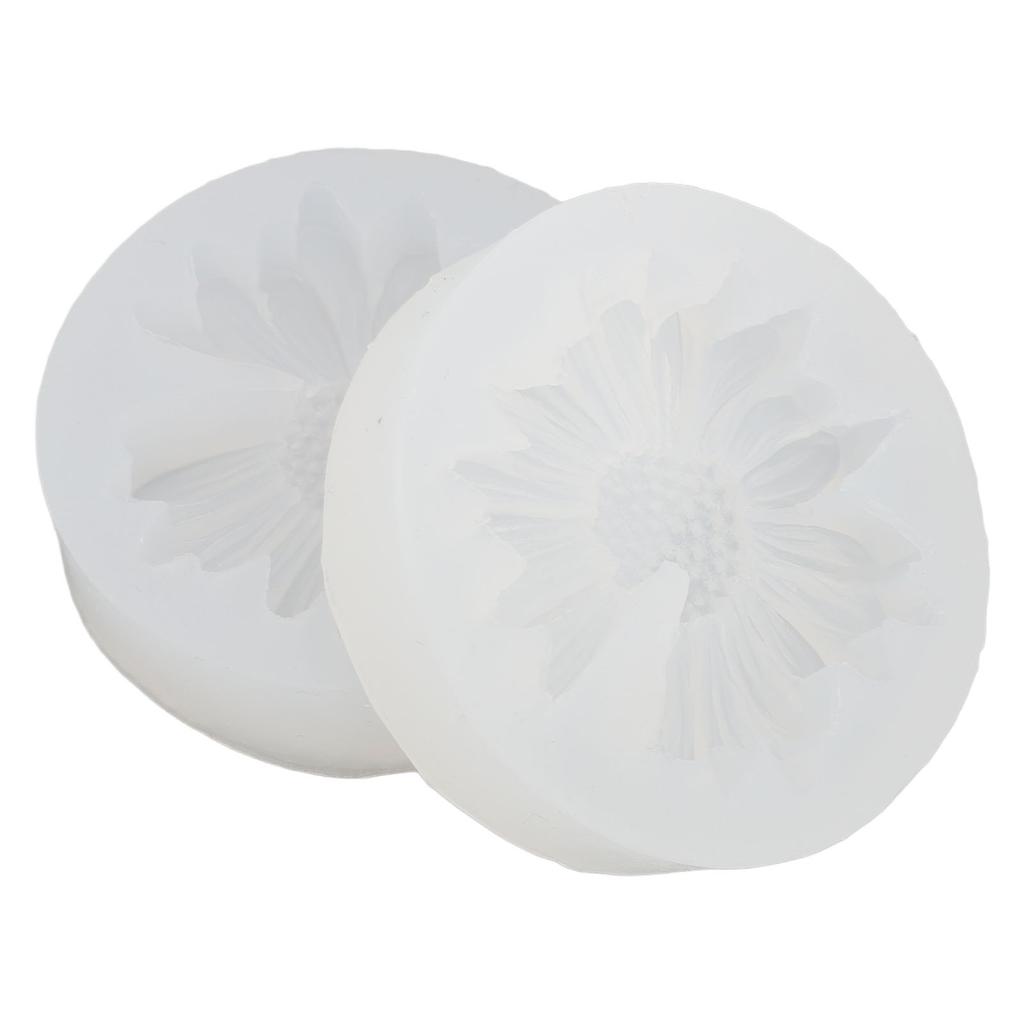 2Pcs Daisy Silicone Chocolate Molding Chrysanthemum Flower Fondant for Cake Decoration Polymer Clay